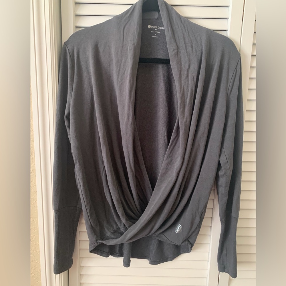 Splits59 L/S Pure Barre Gray Wrap Top